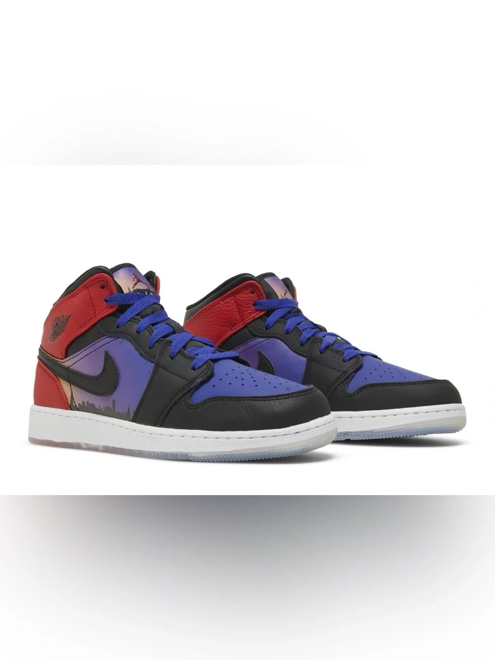 NIKE JORDAN Air Jordan 1 Mid DX4379-400 Blue Red Purple Leather Mid Top 6.5 US